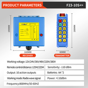 F23-10S+ รีโมทคอนโทรลวิทยุไร้สายอุตสาหกรรม 10 ช่องกันน้ำกันฝุ่นกันกระแทกเครนควบคุมอุปกรณ์รอก - Product Image 2