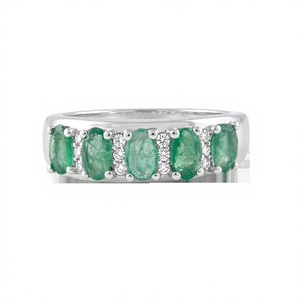 Anillo de Zafiro y Diamantes Múltiples en Plata de Ley 925 con Engaste de Garras - Product Image 3
