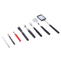 Ensemble d'outils de ramassage magnétique télescopique, outils de ramassage magnétique extensibles, rond 360 °   Miroir d'inspection pivotant et réglable