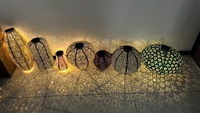 Sehon perle fleur géométrique dentelle motif étanche LED lampe papier épais extérieur solaire lanterne lumières jardin chambre Tyvek lanterne