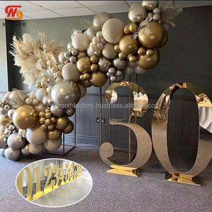Large Gold Acrylic Mirror Number Stand for <b>Party</b> Decorations SMOOTH New Arrival Birthday <b>Backdrop</b> for Events - Product Image 2
