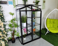Serre en aluminium avec étagères intégrées pour plantes, petite serre de jardin extérieure pour la culture de fleurs et de légumes