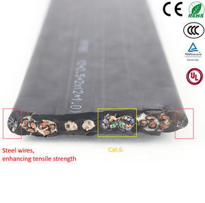 Maßgefertigtes Mehradriges Kupferkabel 10 AWG Flexibles Flachkabel Spezielle Elastische Isolierung für Aufzüge Strom- und Ethernet-Verkabelung - Product Image 1