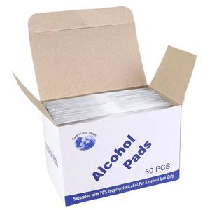 50 unids/caja desechables inglés 70% almohadillas de Alcohol desinfección toalla húmeda DESINFECCIÓN DE Alcohol pieza de algodón - Product Image 1