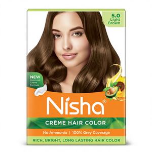 นิชา ครีมเปลี่ยนสีผมถาวร ปิดผมขาวได้ 100% สีน้ำตาลอ่อน 20 กรัม+20 มล. ปราศจากแอมโมเนีย สำหรับผู้หญิง ทุกสภาพเส้นผม - Product Image 1