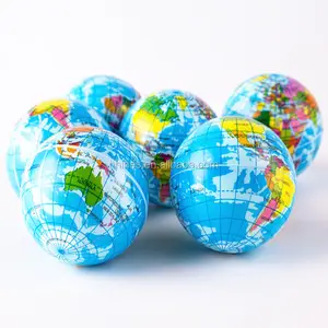 Goede Verkoop Stress Reliëf Wereldkaart Pu Foam Ball Globe Palm Ball Planet Earth Ball