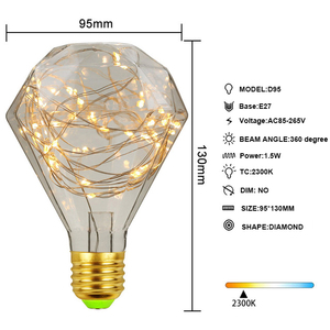 Plafonnier led en fil de cuivre, ampoules E27, G80, G95, G125, ST64, <span class=keywords><strong>lampe</strong></span> plafonnier, éclairage d'intérieur, décoration pour la maison, une fête, un hôtel ou un mariage - Product Image 5