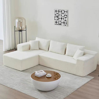 Ensemble de canapés modulaires compressés, design italien minimaliste, revêtement en tissu, rembourrage en éponge, pour salon, hôtel, villa, emballage sous vide