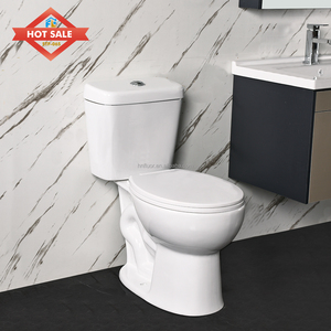 Nhà Máy Bán buôn hiện đại dễ dàng làm sạch trắng thuôn dài tầng gắn S-trap Flush <span class=keywords><strong>commode</strong></span> hai mảnh phòng tắm gốm WC nhà vệ sinh bát - Product Image 1