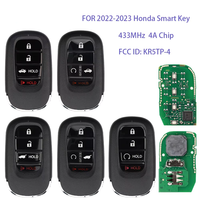 Clé de voiture intelligente à distance pour Honda Civic CR-V Accord HRV FIT XRV ZRV Odyssey Pilot 433 MHz Puce 4A 2/3/4 boutons KR5TP-4