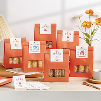 Boîte à nourriture pliable en papier avec impression personnalisée pour gâteaux, pâtisseries, biscuits, desserts, snacks, restaurants et emballages à emporter