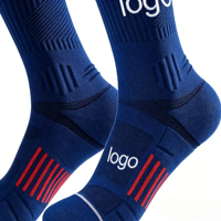 Chaussettes de course à compression avec logo personnalisé, chaussettes athlétiques rembourrées pour la randonnée, la salle de sport, vente en gros