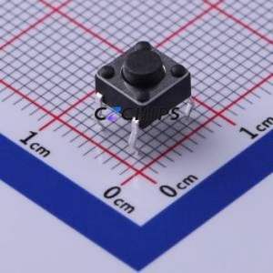 UK-B0202G43-DP25Y Tactile Switch Through hole-4P,6x6mm Switch Single Pole Single Throw Round Button 2.5N Through Hole - Product Image 1