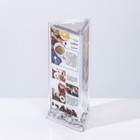 Présentoir de table rotatif à trois faces en acrylique transparent, double couche, rotation à 360°, style minimaliste pour affichage en restaurant
