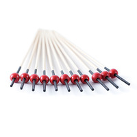 Vente en gros de brochettes de bambou de 12cm faites à la main tige noire avec des pics d'apéritif de fruits de cocktail de perles rouges