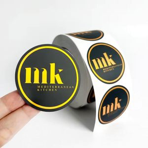 Personalized Product Custom Round Stickers <b>Paper</b> Vinyl Adhesive Waterproof Sticker Label Printing logo Sticker Roll - Product Image 4