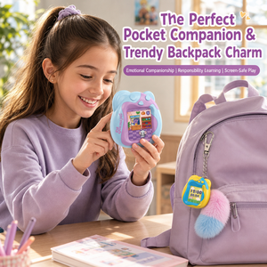 Mini animal de compagnie électronique virtuel avec écran couleur, jeu portable <span class=keywords><strong>Cyber</strong></span> Pet avec porte-clés peluche, vente en gros - Product Image 3