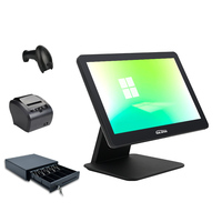 Système Windows I5 I3 Pos 15.6 "+ 11.6" double écran noir avec imprimante et scanner