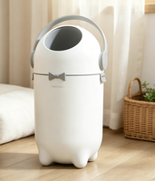Petite poubelle en plastique, poubelle ronde résistante aux odeurs pour chambre à coucher