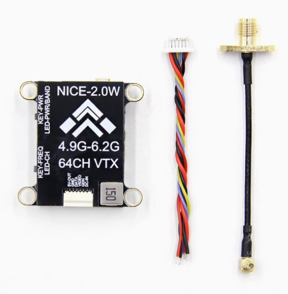 NICE High Power 2W 2000MW Transmitter Module for Long-Distance FPV Fixed-Wing Drones Made of Durable Plastic NICE High Power 2W