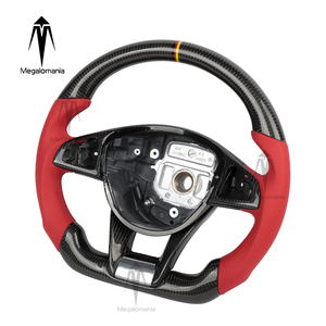 Volante <span class=keywords><strong>de</strong></span> Cuero y Fibra <span class=keywords><strong>de</strong></span> Carbono Compatible con Mercedes-Benz W205 W204 W222 C63 GLA GLC A45 E63 S63 G63 GLS - Product Image 3