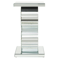 Chevet moderne de luxe en cristal miroir argenté écrasé avec des embellissements en diamant, pour chambre à coucher, appartement, vente en gros