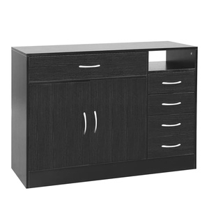 Two-Door Five-Drawer Bathroom Cabinet Black Storage Cabinet Factory customized processing Cabinet