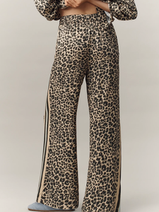 <span class=keywords><strong>Pantalon</strong></span> large à jambes larges pour femmes, imprimé léopard, <span class=keywords><strong>taille</strong></span> élastique, décontracté, tendance, avec logo personnalisé - Product Image 4