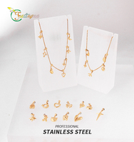Collier personnalisé en acier inoxydable doré avec pendentifs étoile, cœur, lune, avion, ours en peluche, chaîne maille forçat, bijoux pour femme, vente en gros, OEM