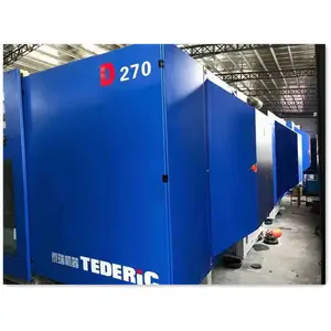 تستخدم TEDERIC العلامة التجارية 270 طن رقيقة الجدار الغذاء الحاويات مربع صنع حقن صب آلة مع الأصلي محرك معزز