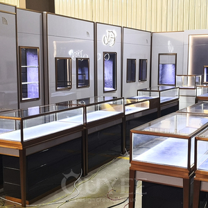 Ouyee Custom Gold Shop Interior Design Jewellery Counter Display Showcase Jewellery <strong>Showroom</strong> Designs - Product Image 3