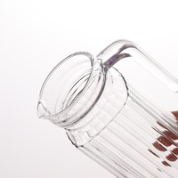 Pichet à infusion de fruits en verre avec infuseurs, grande capacité, bec de canard, style classique, ensemble de rentrée scolaire, couvercle, 2 pièces