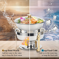 Vente en gros de chauffe-plats en acier inoxydable de forme ronde chauffe-plats pour buffet, chauffe-plats de luxe pour la restauration et les événements