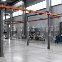 Lini Produksi Powder Coating Elektrostatik Sistem Mesin Semprot Bubuk Lini Perakitan dengan Konveyor Otomatis dan Oven Booth Cat