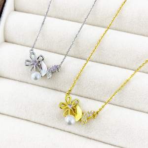 Collier pendentif papillon en perle d'eau douce de qualité supérieure RUNQI, argent sterling S925, style classique, cadeau de mariage ou de fiançailles - Product Image 5