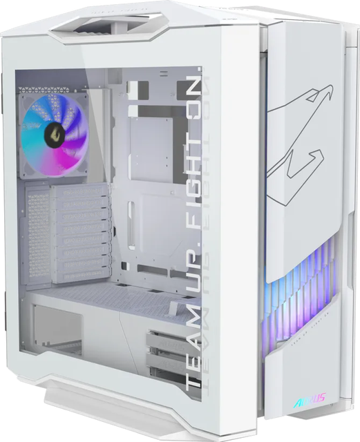 AORUS C601 GLASS ICE White Mid Tower RGB Gaming PC Case with E-ATX Support and 420mm Front Radiator