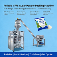 Machine d'emballage de poudre à vis sans fin fiable VFFS avec dosage multi-recettes, extraction de poussière et nettoyage sanitaire sans outil