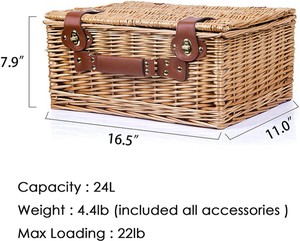 <span class=keywords><strong>Cesta</strong></span> de Picnic con Tapa, Pequeña, para Niños, Caja de Almacenamiento Portátil, <span class=keywords><strong>Platos</strong></span> de Algodón Internacionales, Cestas al por Mayor - Product Image 6