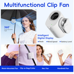 Ventilador de Cuello Recargable con Batería de 2000 mAh, Pantalla LED, Control por Botones, Portátil, Multifunción, 3 Velocidades, USB, para Exteriores y Hoteles - Product Image 5