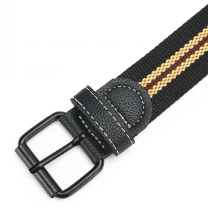 Günstiger Gestreifter Canvas-Gürtel Strapazierfähiger Nicht-Dehnbarer Stoffgürtel Metallösen Doppelrollenschnalle Outdoor Freizeitgürtel - Product Image 3