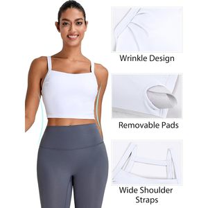 Haut court dos nu pour femme FOXA avec soutien-gorge intégré, col croisé, pour yoga, gym, sport et tenue athlétique - Product Image 2