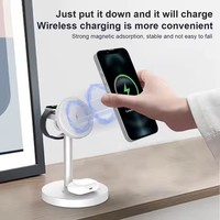 Chargeur sans fil pour Airpods Phone Watch Station de charge magnétique avec support Rotation 3 en 1 Adaptateur de chargeur de voyage