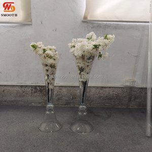 SMOOTH Chic Gobelet haut en verre transparent avec support floral, surface transparente, ornement de table pour mariage, banquet, événement - Product Image 4