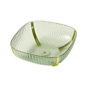 Square Fruit Platter Glass With Gold Trim For Home Party Snack Serving Luxury Retro Design - Product Image 1