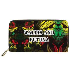 Cartera larga con cremallera para mujer de moda y exquisita Impresión personalizada a pedido Carteras para mujer Polinesia Wallis y <span class=keywords><strong>Futuna</strong></span> - Product Image 2