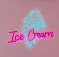 Enseigne néon personnalisée sur le thème de la crème glacée, enseigne néon LED, signalétique néon, enseigne néon flexible, enseigne lumineuse néon, enseigne néon avec logo, enseigne néon flexible