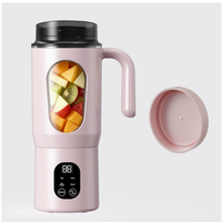 Mixeur Portable Rechargeable USB avec Écran Numérique, Broyeur à Glace, Tasse à Jus, Mini Mixeur Électrique pour Smoothies aux Fruits avec Poignée
