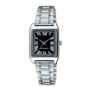 Montre personnalisable pour homme en acier inoxydable avec mouvement Miyota à quartz, bracelet en cuir, décorations carrées à pointes gothiques, 41 mm, chiffres romains - Product Image 4