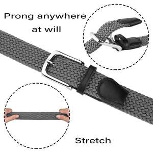 <span class=keywords><strong>Ceinture</strong></span> ajustable en cuir pour hommes, Logo personnalisé, bout en métal, élastique et <span class=keywords><strong>extensible</strong></span>, noir - Product Image 2