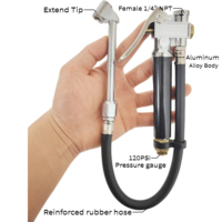 Air Tire Tyre Inflator High Accurate Pressure Gauge With Dual-Head Tire Chuck 120PSI 1/4" Air Inlet